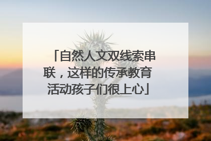 自然人文双线索串联，这样的传承教育活动孩子们很上心